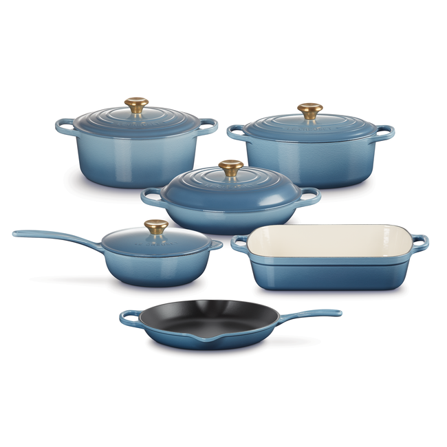 10-Piece Enamelled Cast Iron Cookware Set, view 1